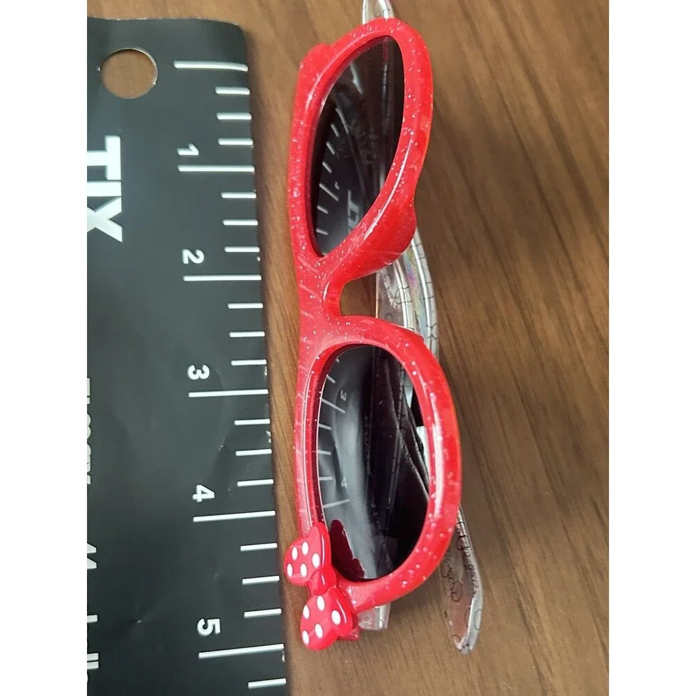 Disney Minnie Mouse Girls Red Round Sunglasses Polka Dot UV400 Black Tinted